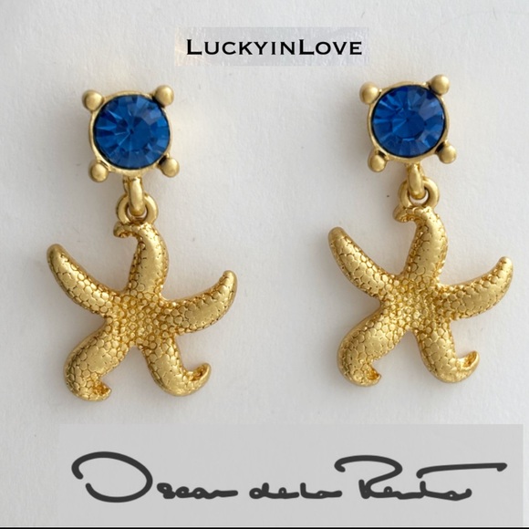 Oscar de la Renta
Starfish Crystal drop earrings. Royal Blue Crystal - Picture 2 of 5